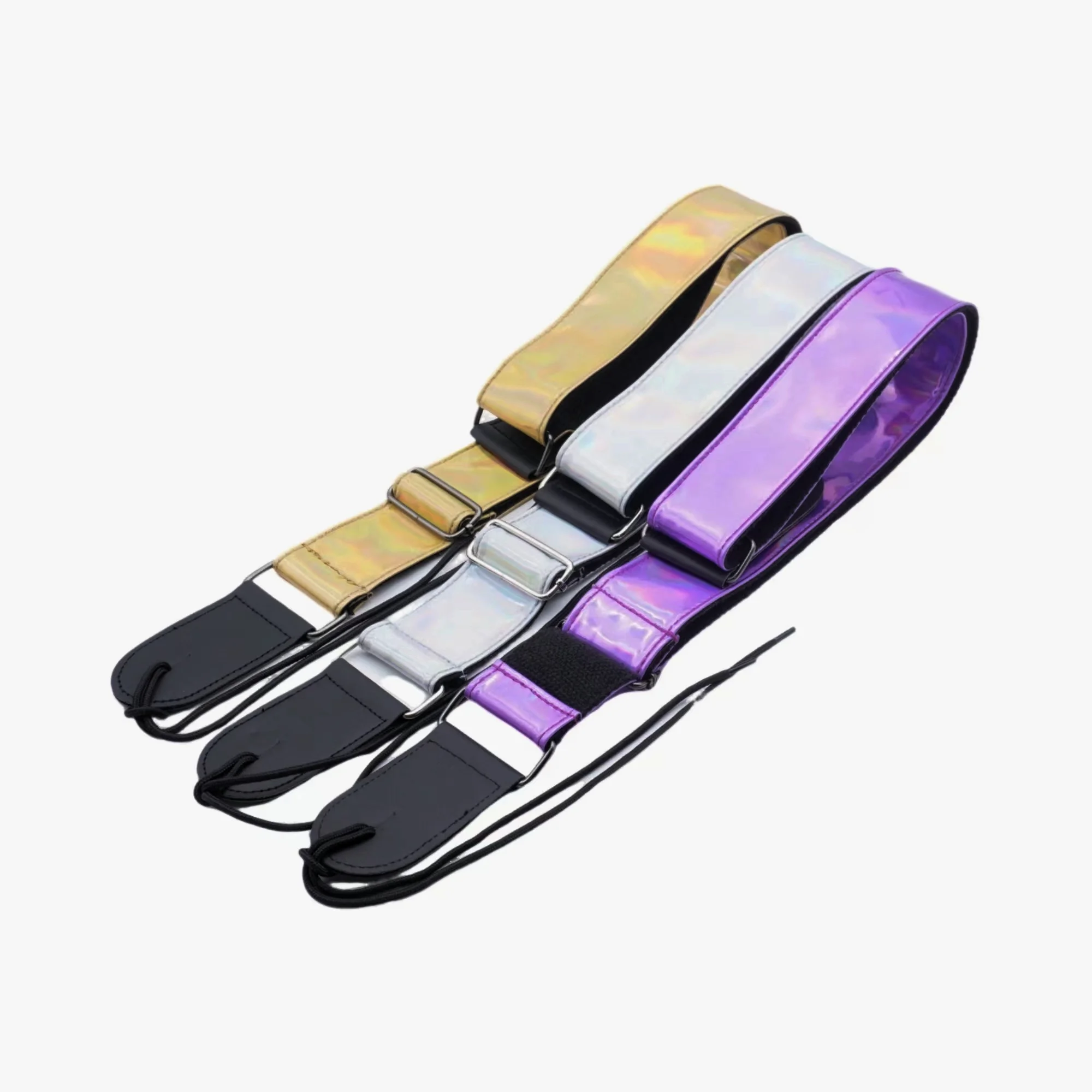New Design Product Fluorescent PVC Material Acoustic Classic Electric Bass Adjustable Durable Rock Guitar Strap Ukulele Strap