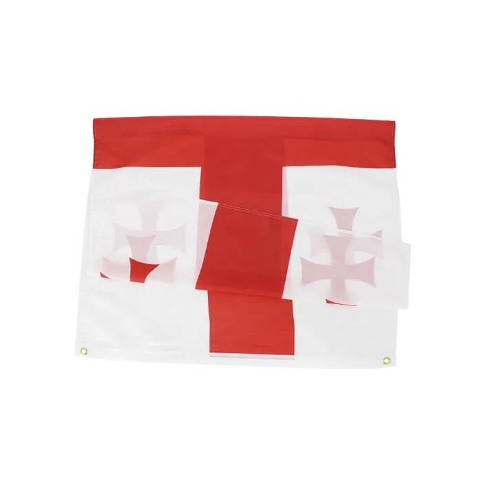 Factory Price 100% Polyester 3X5FT Stock Red Cross Ge Georgian Georgia Flag