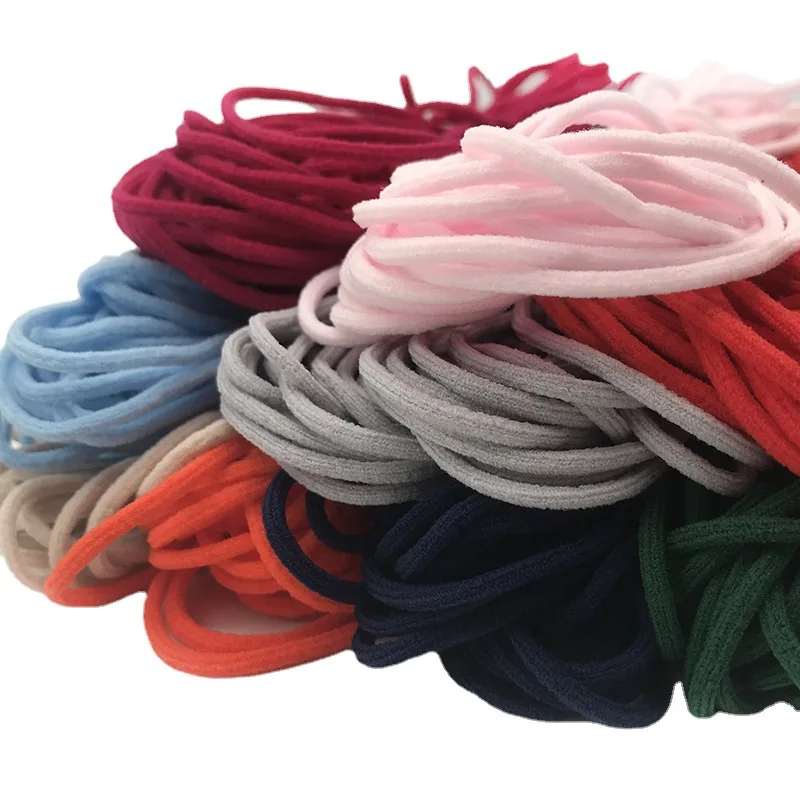 Factory Supply Color Earloop Round Flat 2.5mm 3mm 5mm 7mm Elastic Earloop for face mask