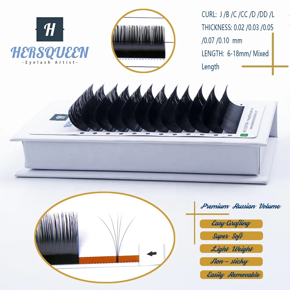 0.07 silky soft volume eyelash extensions korea premium cashmere handmade high quality easy fluffy wispy mega fans volume lashes