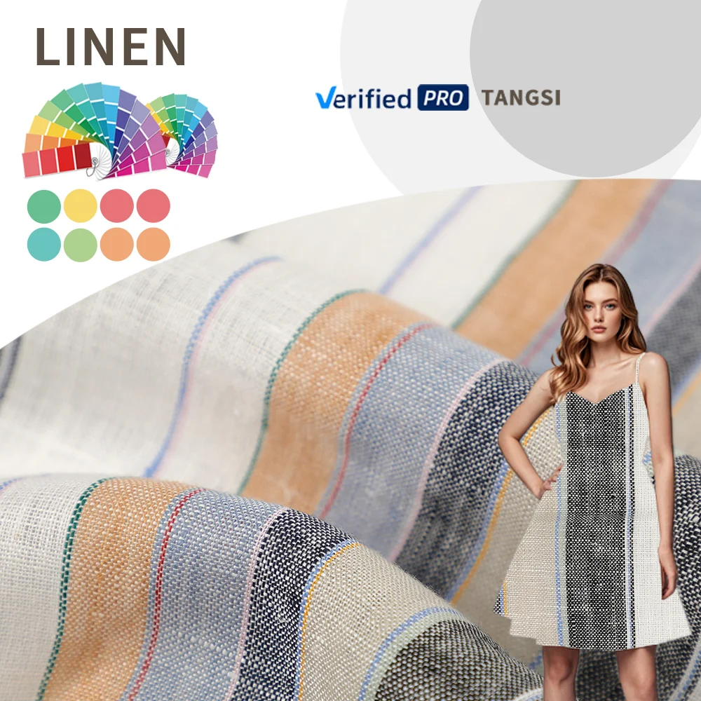 Manufacturer wholesale cheap price white flax linen fabric 100linen for clothing 100 pure linen fabric for garment shirt dress