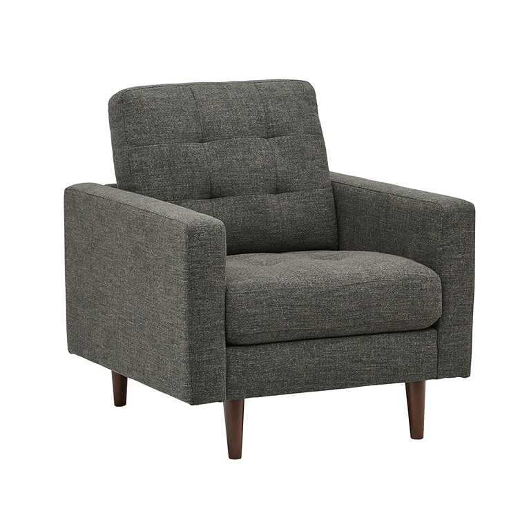 
Stylish Easily Clean Dark Gray Tapered Wood Sofa Legs Furniture Living Room Sofa Accent Chair Loveseat With Removable Cushions 