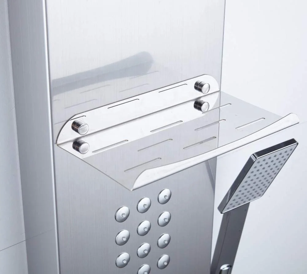 
Hot Sale 304 Stainless Steel Shower System Wall Mount Bathroom Waterfall Rainfall Overhead Shower Panel With Adjustable Shower J 