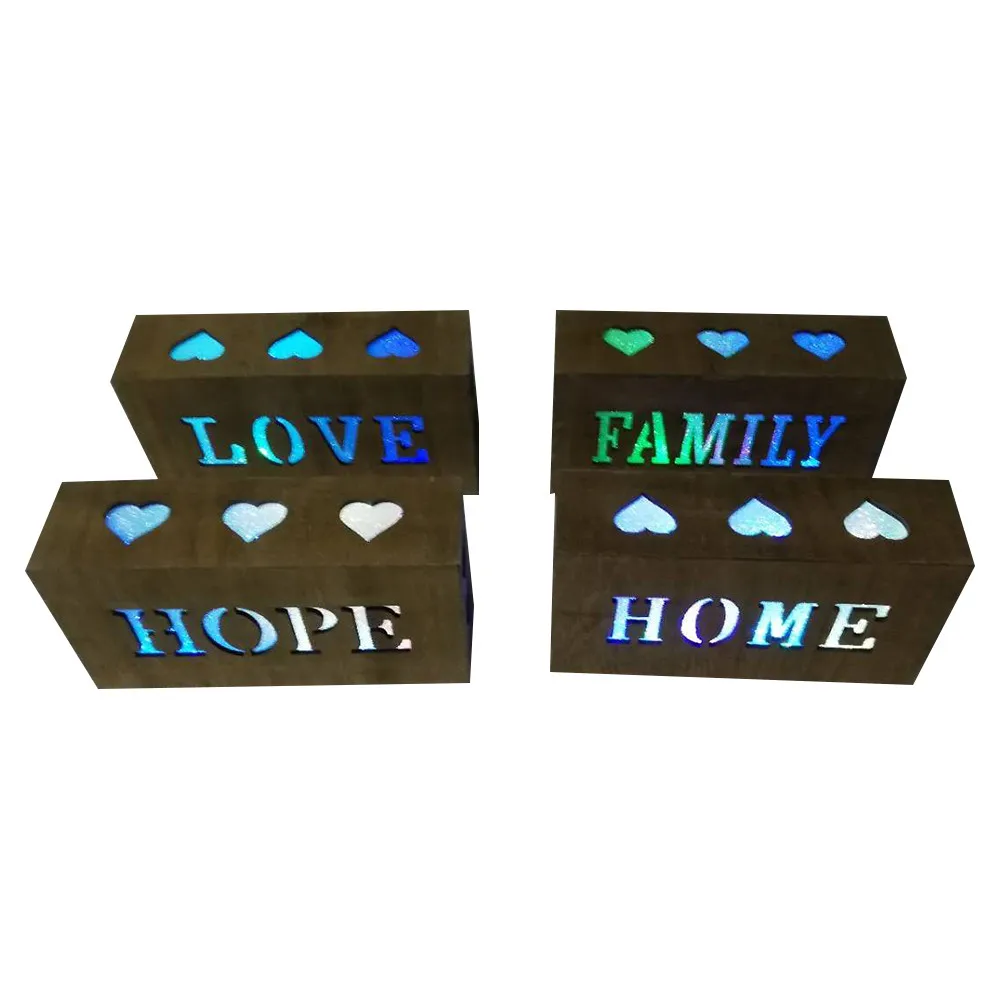Hot sale Christmas decorations luminous LED wooden ornament home decor wooden craft with led