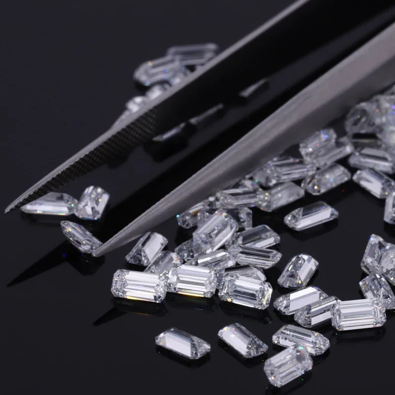 Moissanite emerald cut DEF synthetic gemstone manufacturers Moissanite loose stone lab grown diamond emerald cut