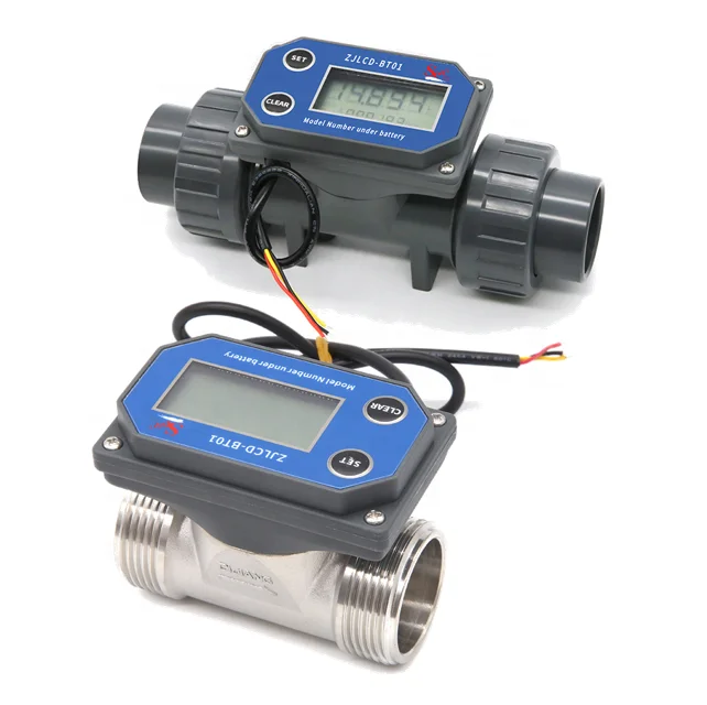 Hotel Restaurant Kitchen Tools Flow Meter 1.25' SUS/PVC Water Meter Liquids Totalizer Counter Meter Signal + PLC Connect