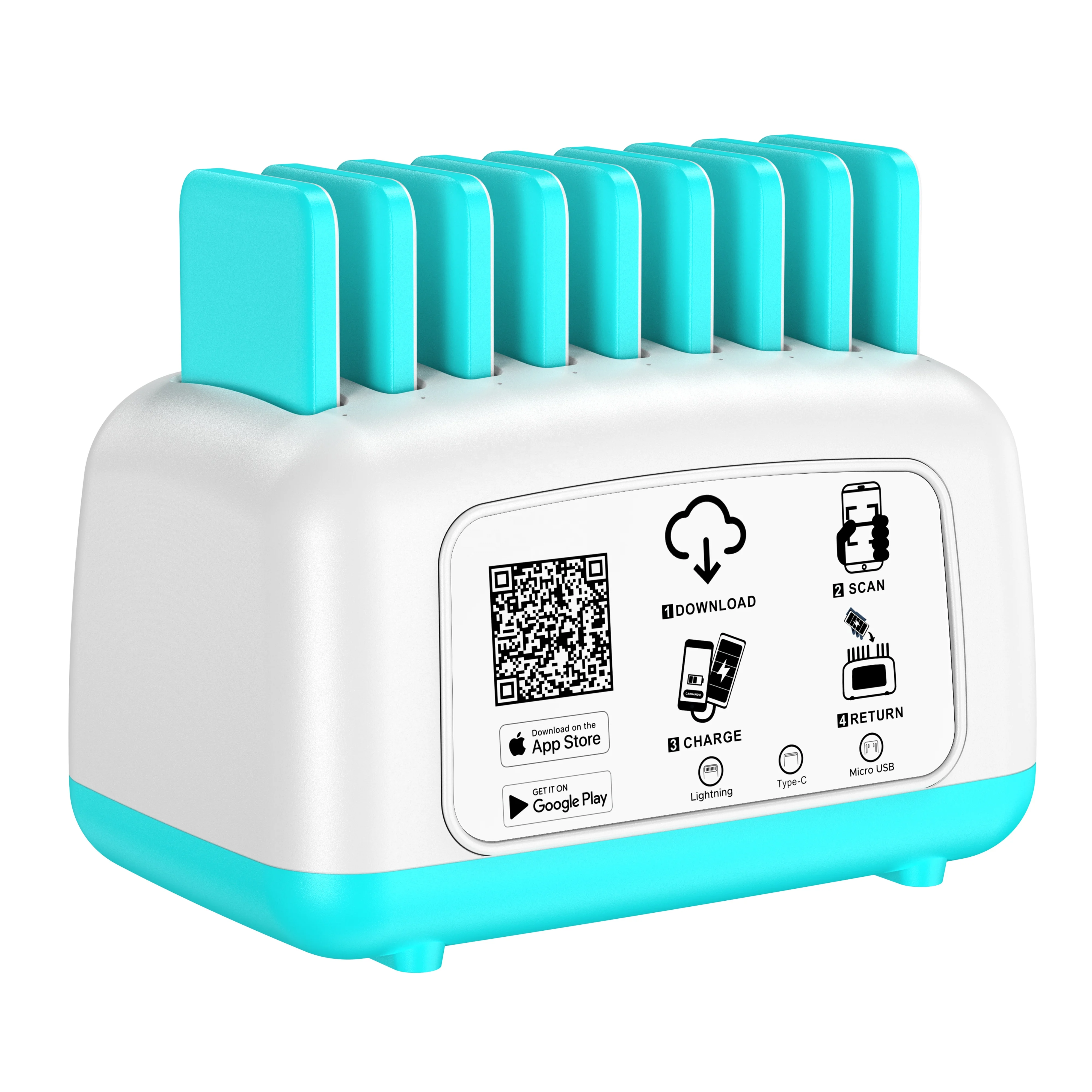 2023 hot selling public rental mobile phone 9 slots sharing power bank charging station for club hotel restaurant