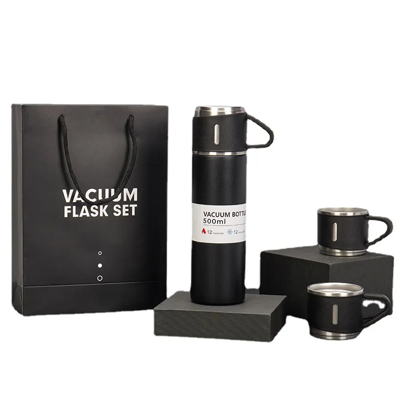 2023 New Printable Logo Stainless Steel Thermos Cup Portable Handbag Gift Box Set Gift Vacuum Cup Wholesale