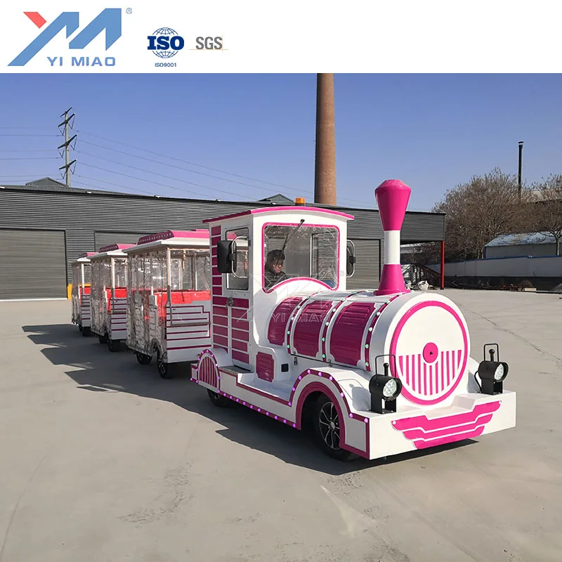 Chinese factory direct sale  New Design 27 Seats Electric Train  Amusement Park Rides locomotive diesel  Steam Trackless Train