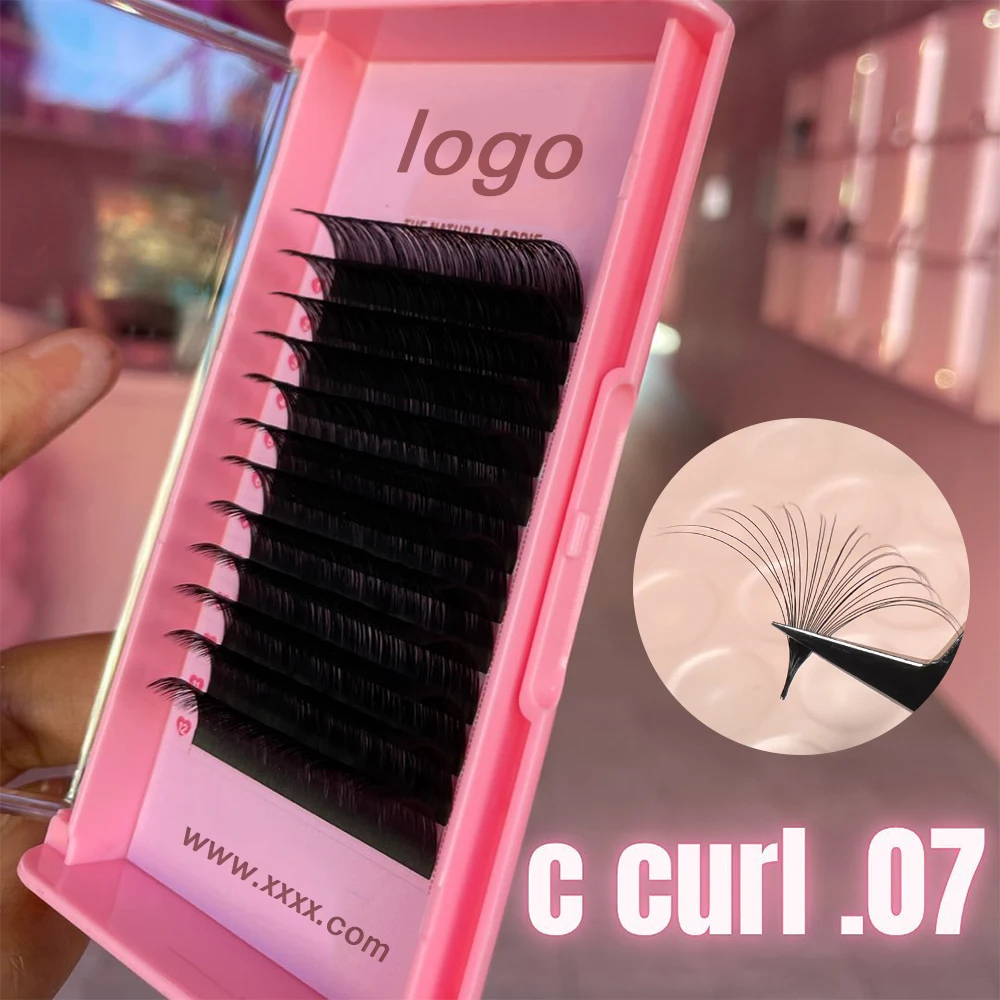 Private Label Mink Cashmere Eyelash Extensions Trays Professional Vendor Supplies Volume Individual Lash Eyelash Extensions
