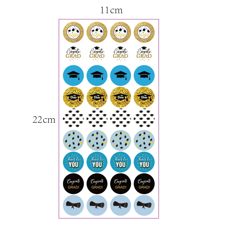 Новый дизайн, разноцветные веселые детские наклейки на выпускной сезон 2021