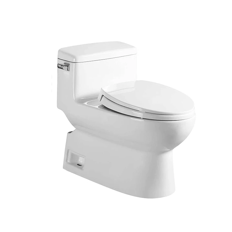 SAMIYAH Wc Single Flush Sitting Water Closet Floor Mounted Siphonic Water Ceramic Toilet Bowl With Soft Closing Seat Cover