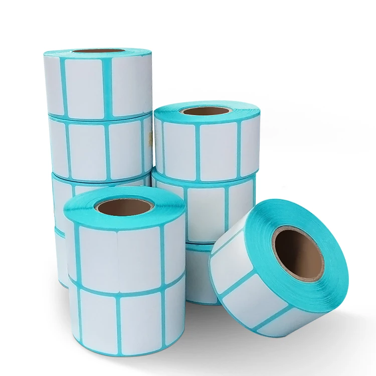 Wholesale OEM Thermal Label 58*30mm Blue Thermal Stickers for Barcode Logistics Shipping Office label Food Label