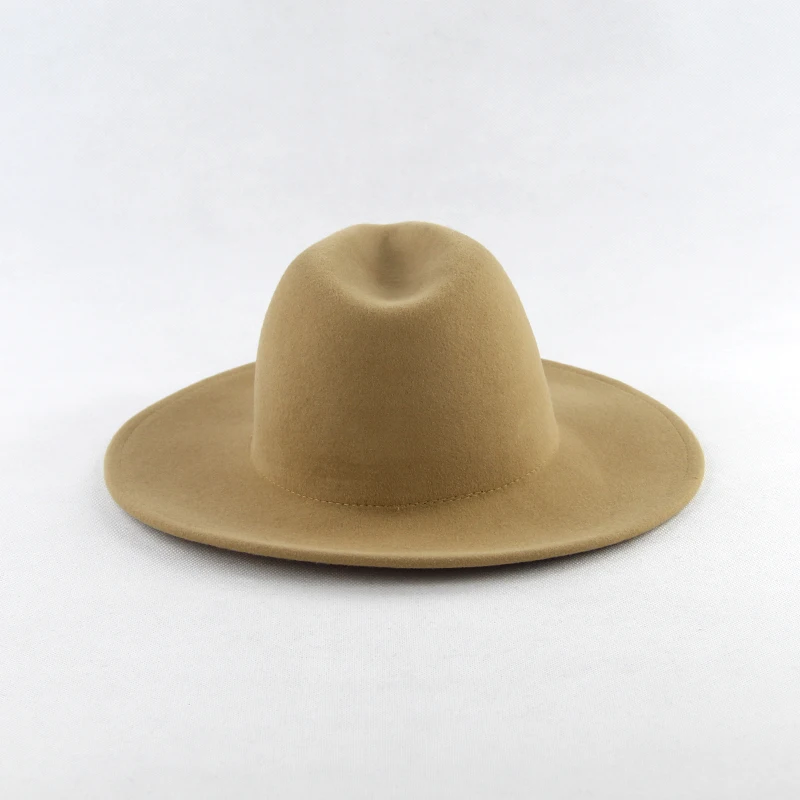 LiHua High Quality Wool Feel Hat Unisex Custom Wholesale Solid With Bee Ribbon Felt Wool Fedora Hats