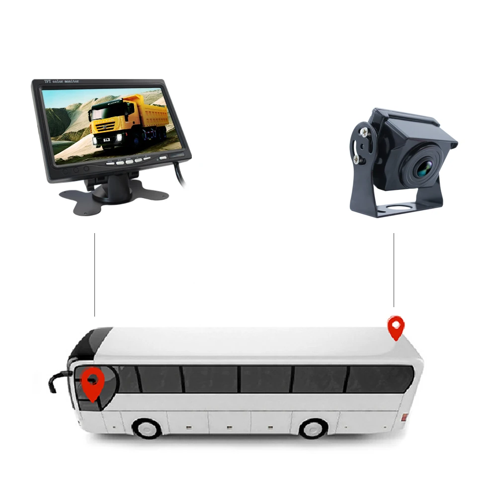  720p AHD камера 7 дюймовый монитор Автобус CCTV грузовик 12v 24v система