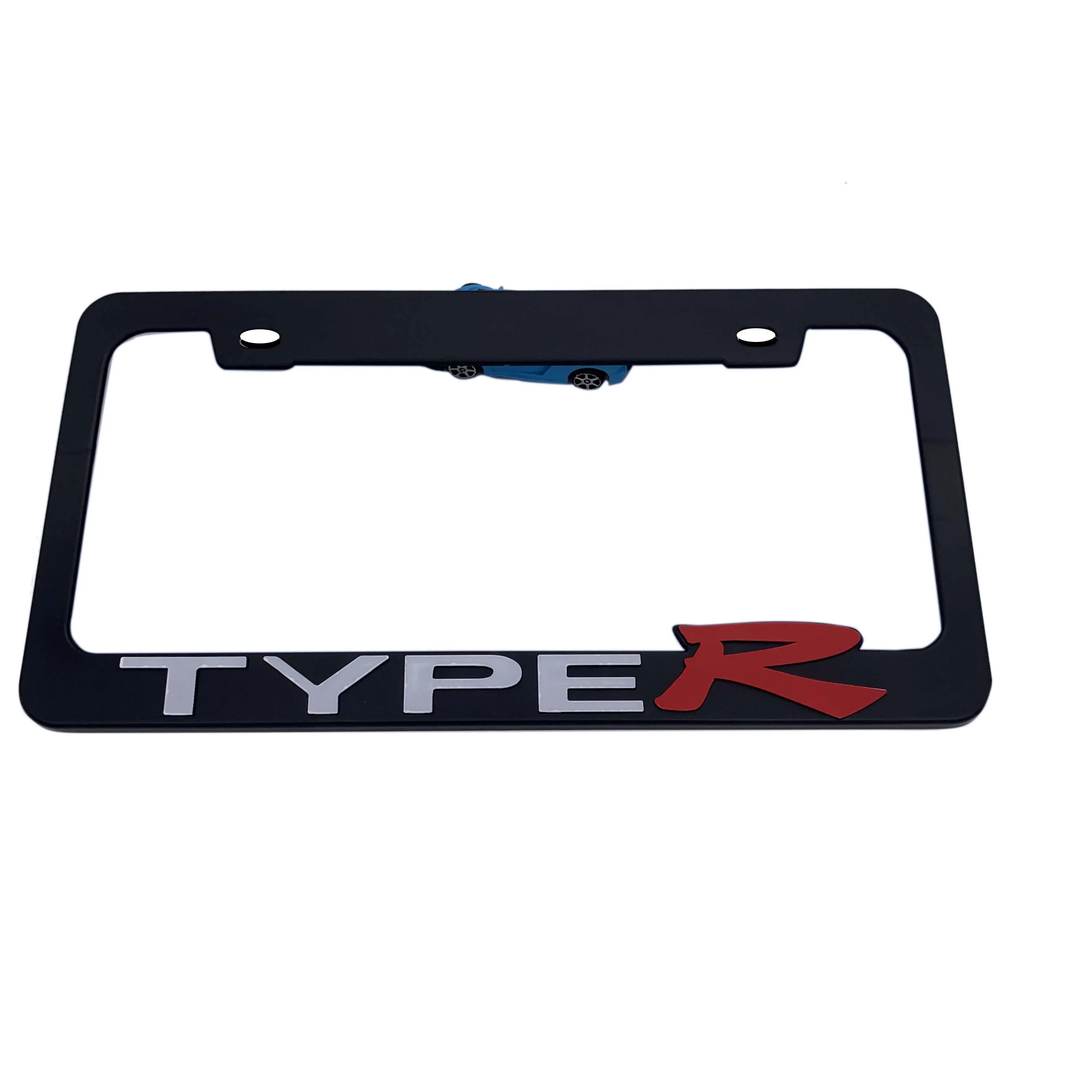 Personalized USA car size plastic matt black license plate frame 3D logo