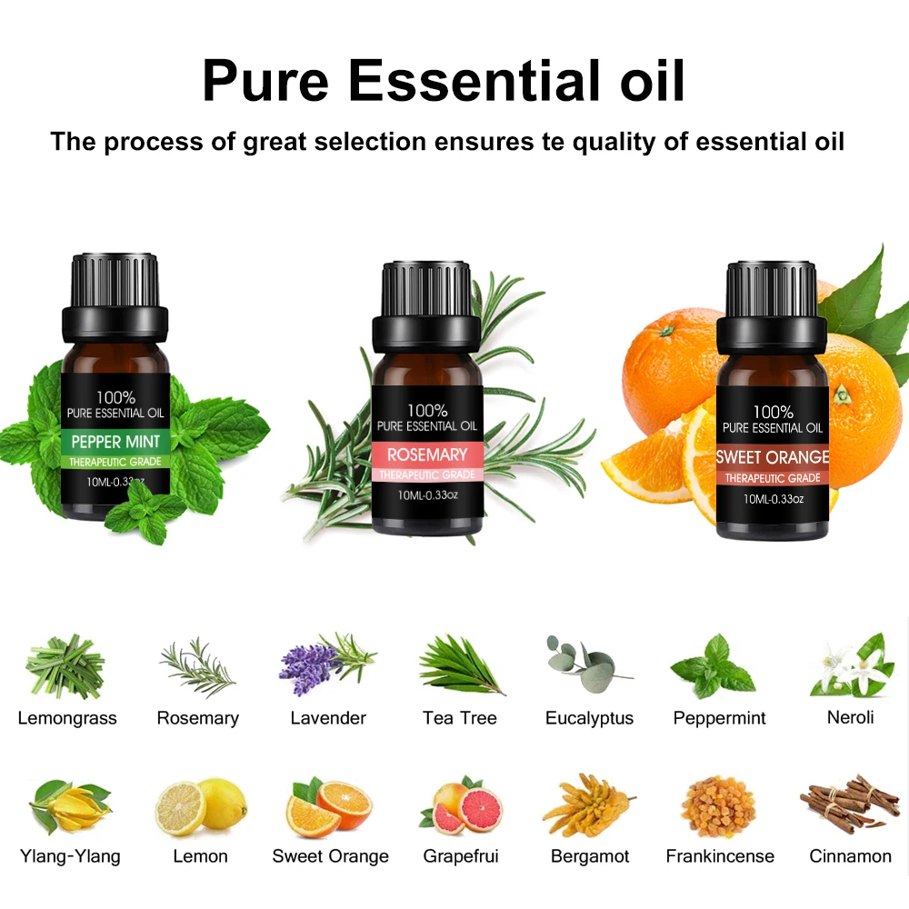 
Essential Oils Set - Top 6 100% Pure Therapeutic Grade Aromatherapy Oil Gift kit for Diffuser 