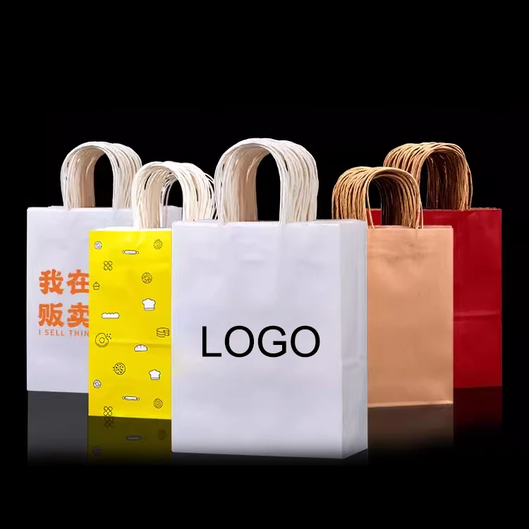 Brown Kraft Paper Bag Twisted Handle Clothing Shoes Shopping Carrier Bag,Logo Printed Custom Size Color Craft Paper Bag