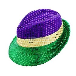 Wholesale Mardi Gras Party Favors Sequin Fedora Hat Sequin  Carnival Party  Costume Accessories