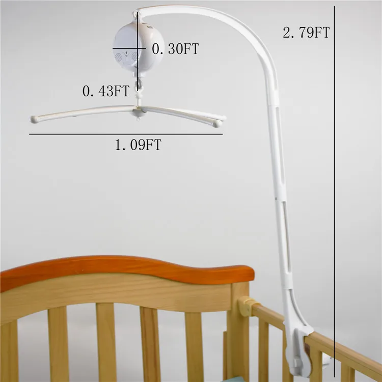Diy Hanging Support White Nut Screw Baby Crib Mobile Arm Bracket And Bed Bell Holder