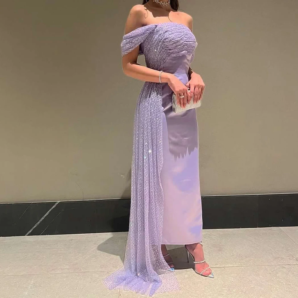 Jancember SF091 Hot Sale Purple Long Gown Luxury Design Fashion Elegant Evening Dresses 2023 Sexy