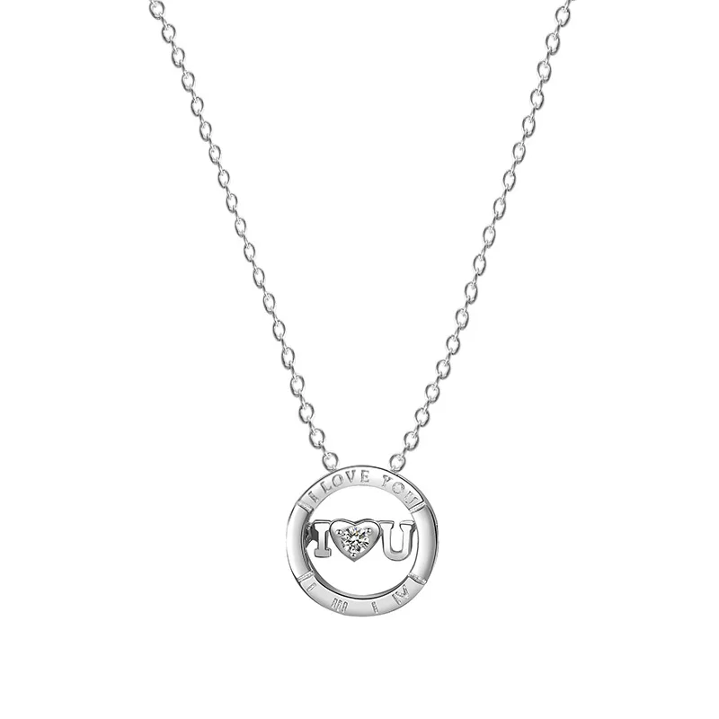 Женское ожерелье из серебра 925 пробы с буквами I LOVE