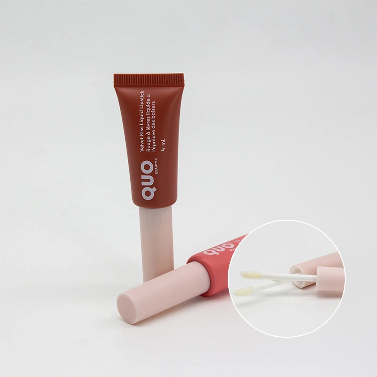 custom logo 15ml empty lip gloss container soft lipgloss cosmetic packaging squeeze tube with WAND
