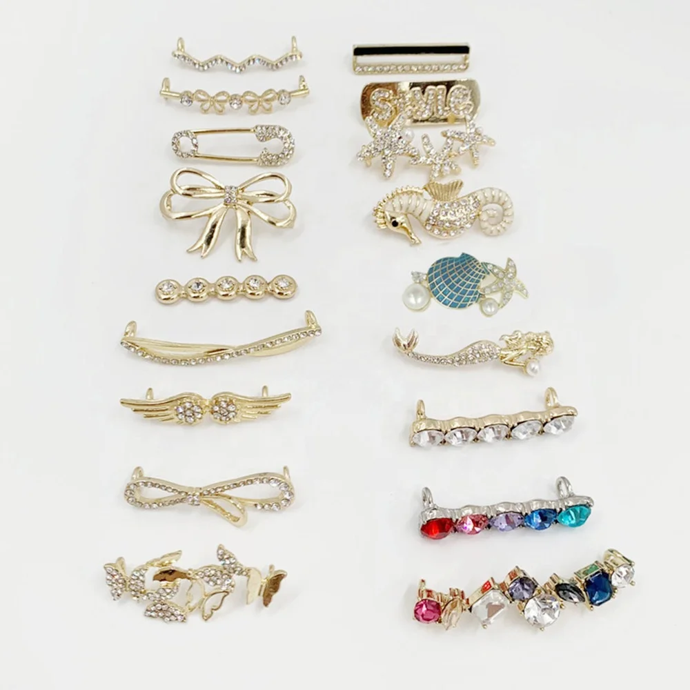 Olian Shoelaces Charms for Sneakers Shoelaces Clips Decorations Faux Pearl Casual Metal Rhinestone Shoe Laces Buckle for Girl