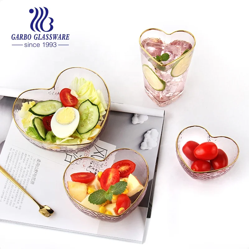 Новое поступление почтовый подарок популярный уникальный дизайн твердый цветной рисунок десертная тарелка стеклянная чаша для фруктов