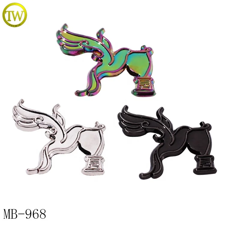 Rainbow Plated Bag Hardware Making Zinc Alloy Rectangle Letter Private Tags Emblem for Luggage