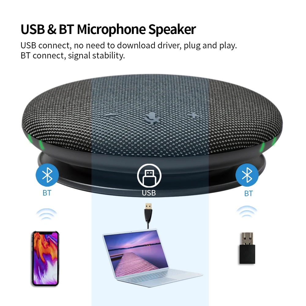 M4B Microphone Speaker USB & BT wireless microphone for video canference, portable conference omnidirectional microphone