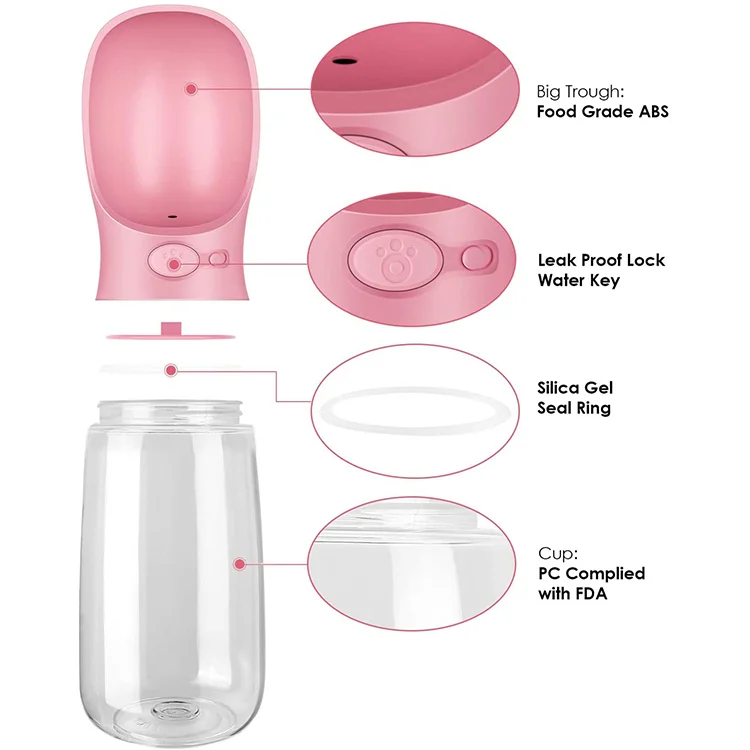 Оптовая продажа с фабрики пластиковые бутылки для воды путешествий на открытом воздухе собакой