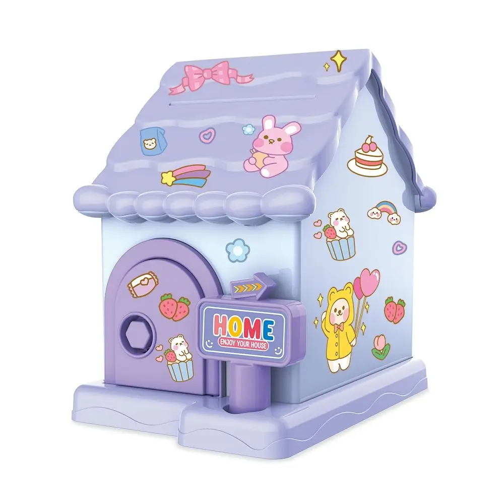 Unisex DIY Educational Simulation Key Unlock Stickers Cute House & Piggy Bank Decorations for Kids 0 to 24 Months