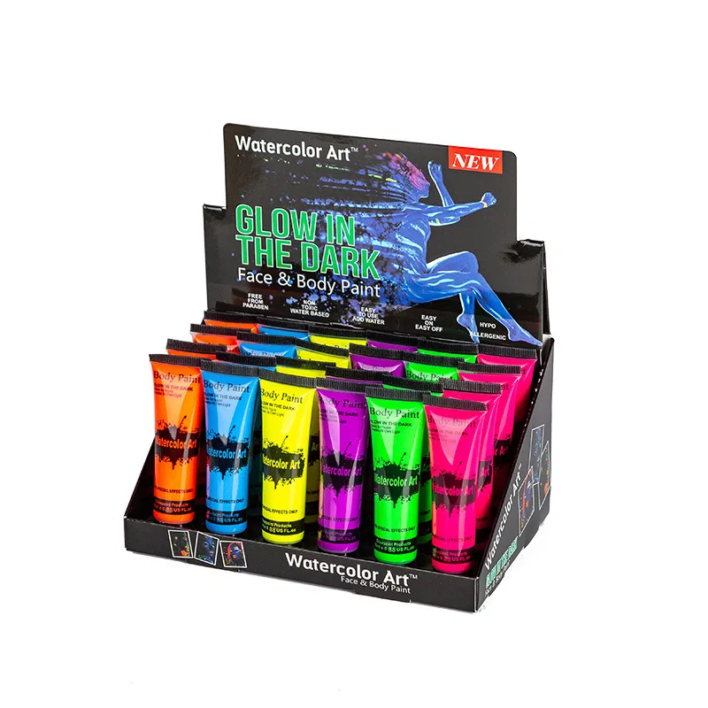 Face Body Paint In UV Light Non-toxic Safe Soft Tube Neon Fluo  25ml  8colors Chose