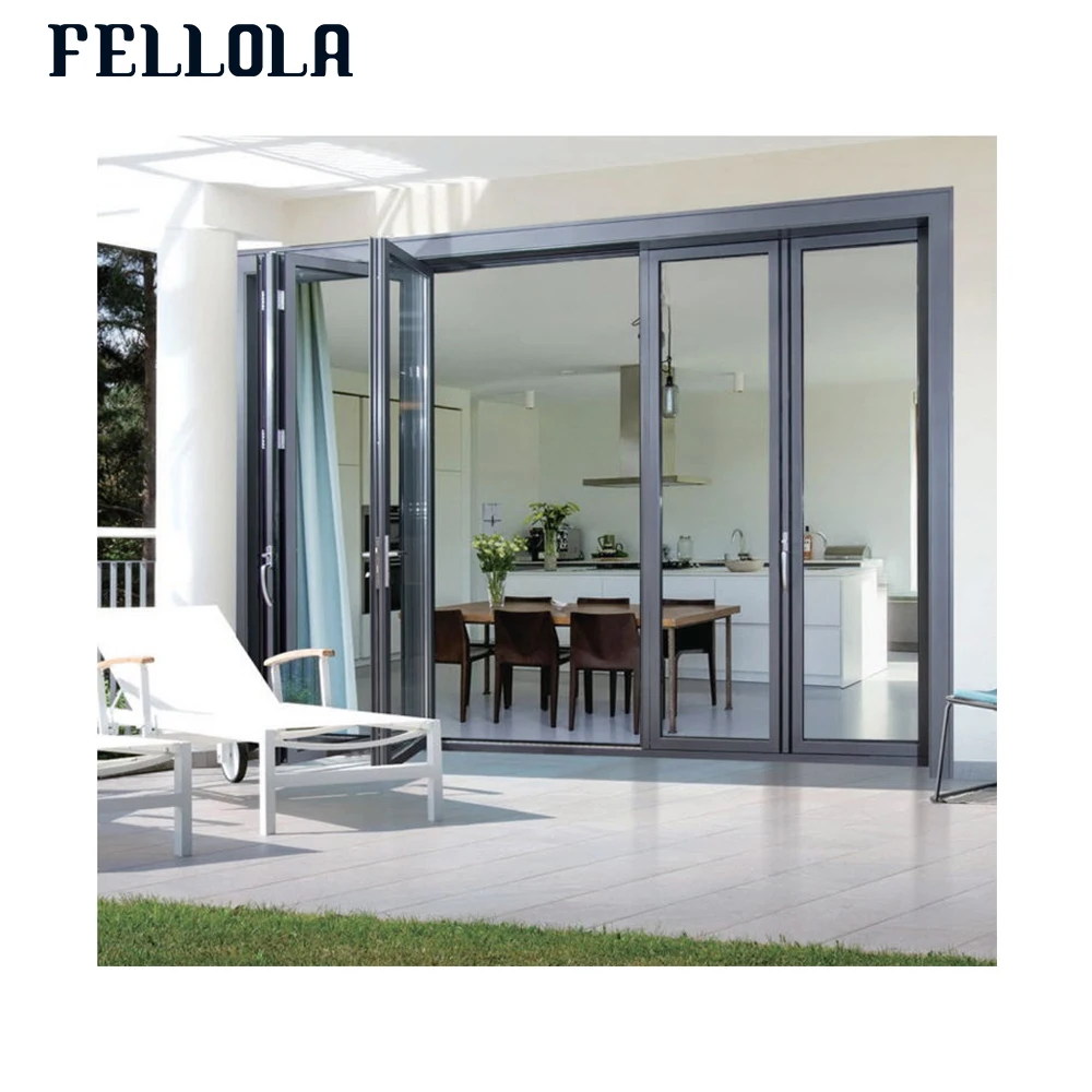 Black Aluminum Bifold Narrow Frame Folding Window For Balcony  comalco Aluminium Windows