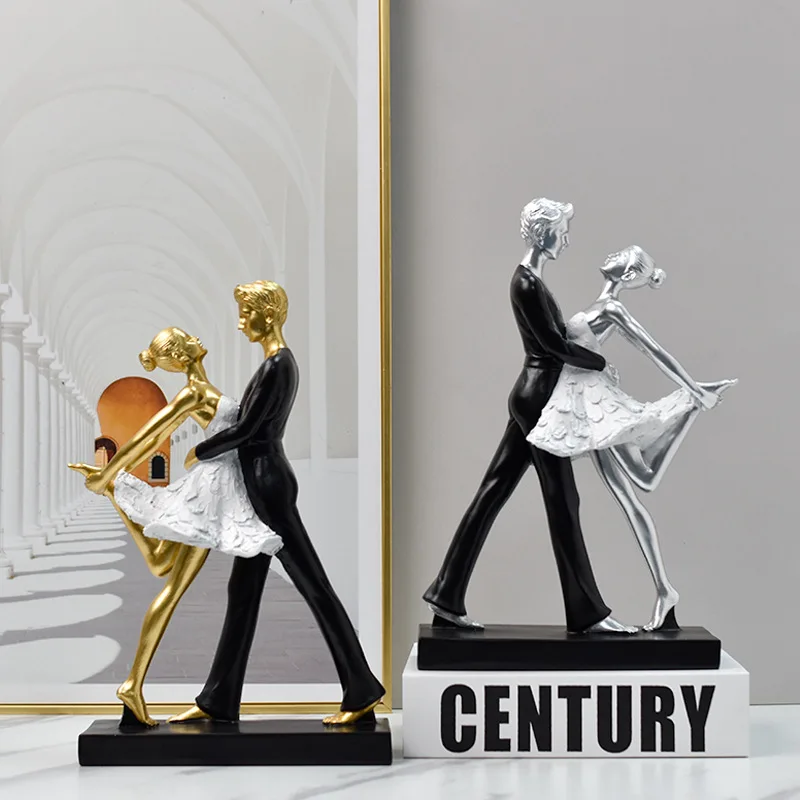 Nordic Luxury Style Dance Girl Art Artifact Decoration Beauty Desktop Ballet Home Decoration Object For Two Creative Figurine
