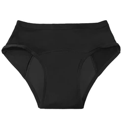 Custom Women Black Physiological  Underwear 4-Layer Bamboo Heavy-Overnight Leak Proof Absorption Menstrual Period Panty Panties