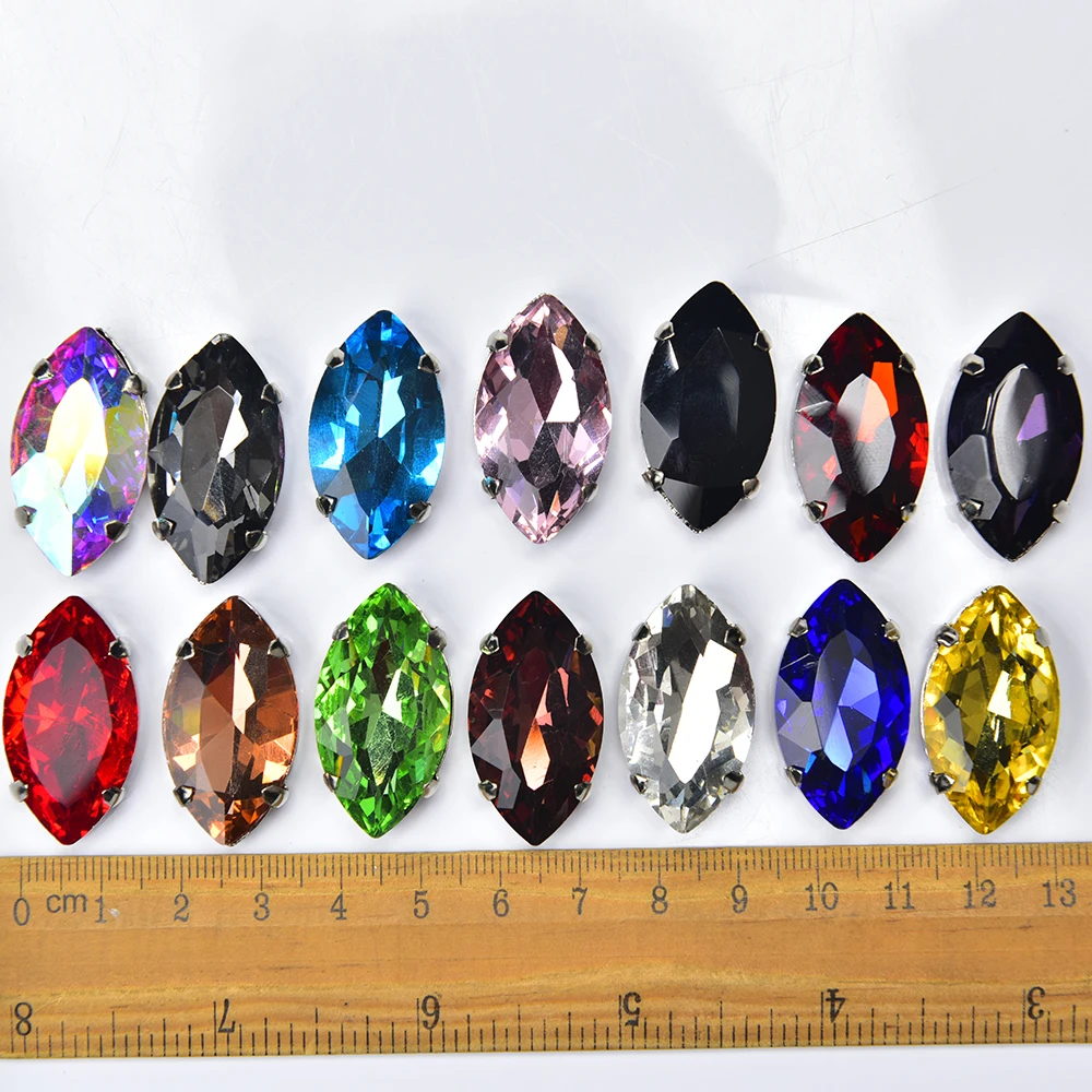 Manufacturers Shiny Crystal Sewn Rhinestone,4X15Mm 5X10Mm 7X15Mm 13X27Mm 17X32Mm 10X35Mm Horse Eye Glass Claw Diamond For Crafts
