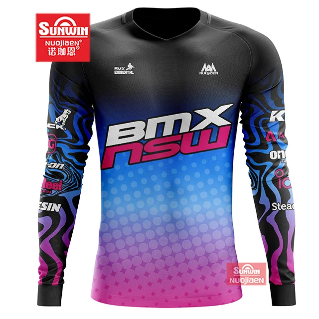 Custom made motocross jersey, mountain bike DH long jersey, custom design blank bmx jersey