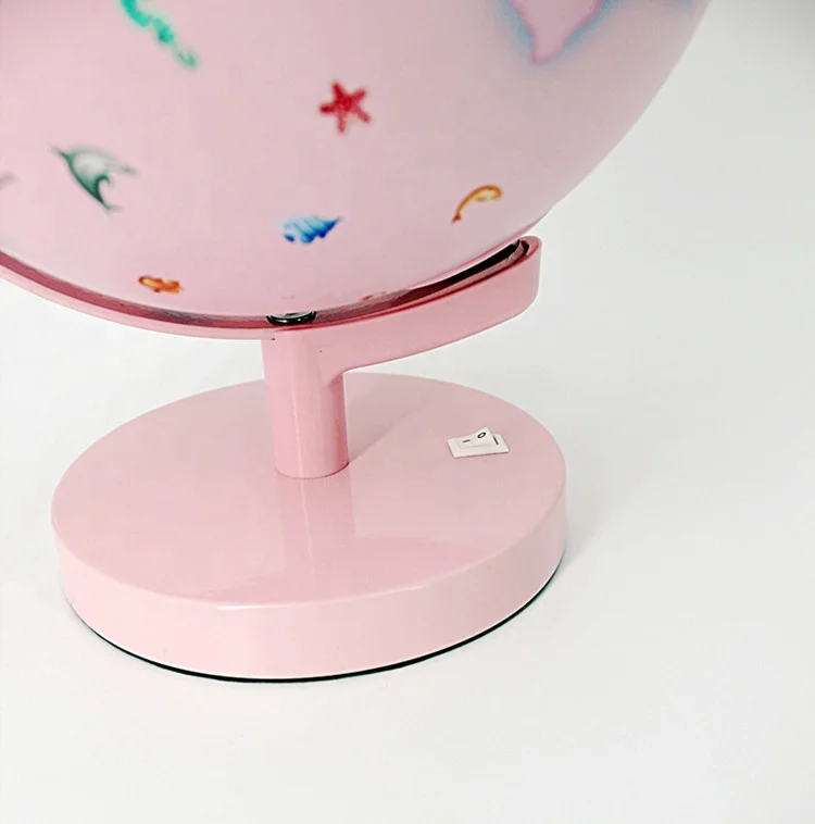 
Pink printing Rotating PVC World Globe For table ornaments 