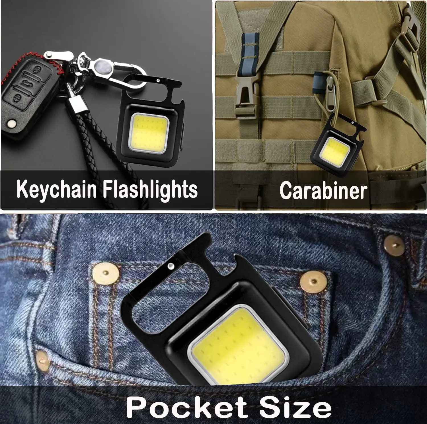 Free Samples Mini Portable Pocket USB Rechargeable Flashlight for Camping LED COB Keychain Working Light