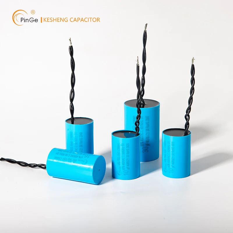 KS PinGe Capacitor Manufacturer  CBB60 Plastic Case With Wires 450V 8UF Capacitor For Water Pump