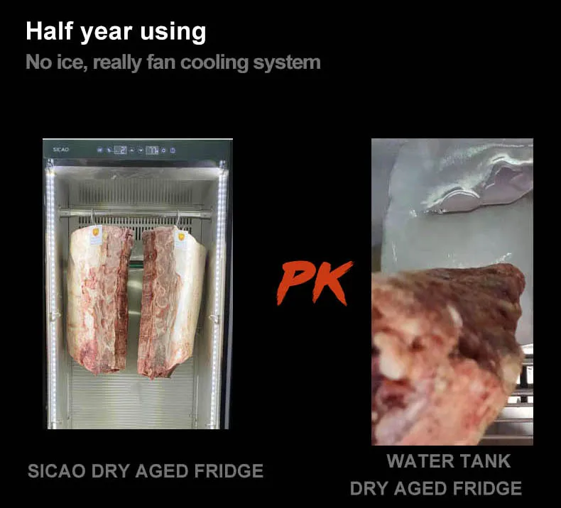 Wholesale freestanding compressor auto defrost dry aged meat cabinet refrigerator