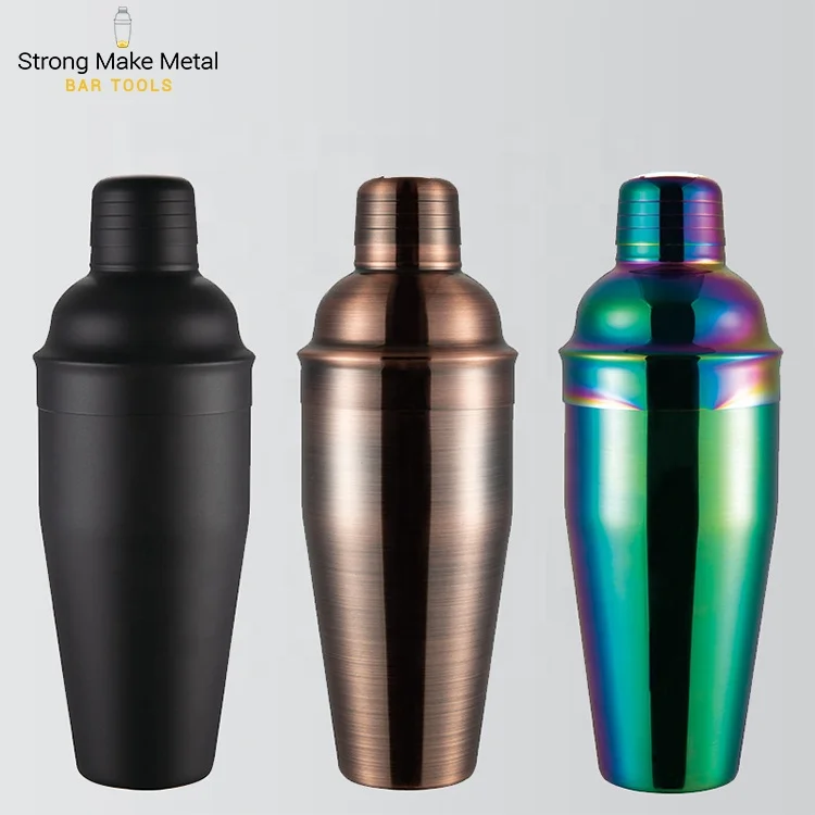 Professional Barware Tools Wooden Stand Brass Copper Bar Accessories Stainless Steel Bartender Kit Jigger Cocktail Shaker Set