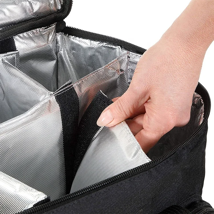 High Quality 6 Bottle Beer Drink Rolling Wine Box Bag Oxford Insulated Trolley Cooler Bag with Wheels