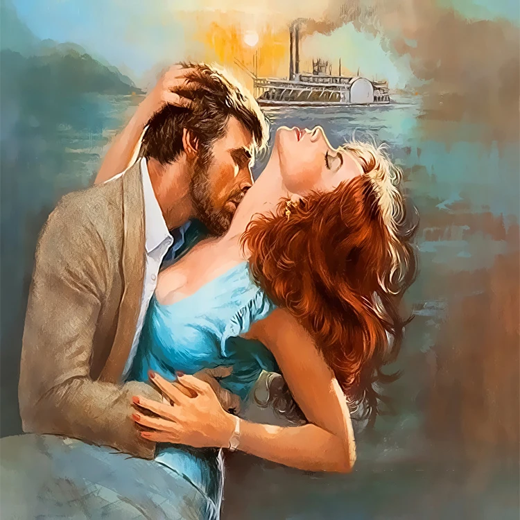 Kissing Lover Painting By Numbers On Canvas Wall Art Diy Oil Painting For Living Room Bedroom Decor