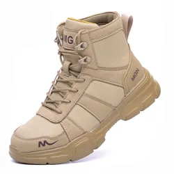 Износостойкие высокие ботинки со стальным носком, хлопковые ботинки, легкие защитные ботинки с защитой от ударов и проколов, обувь для страхования труда