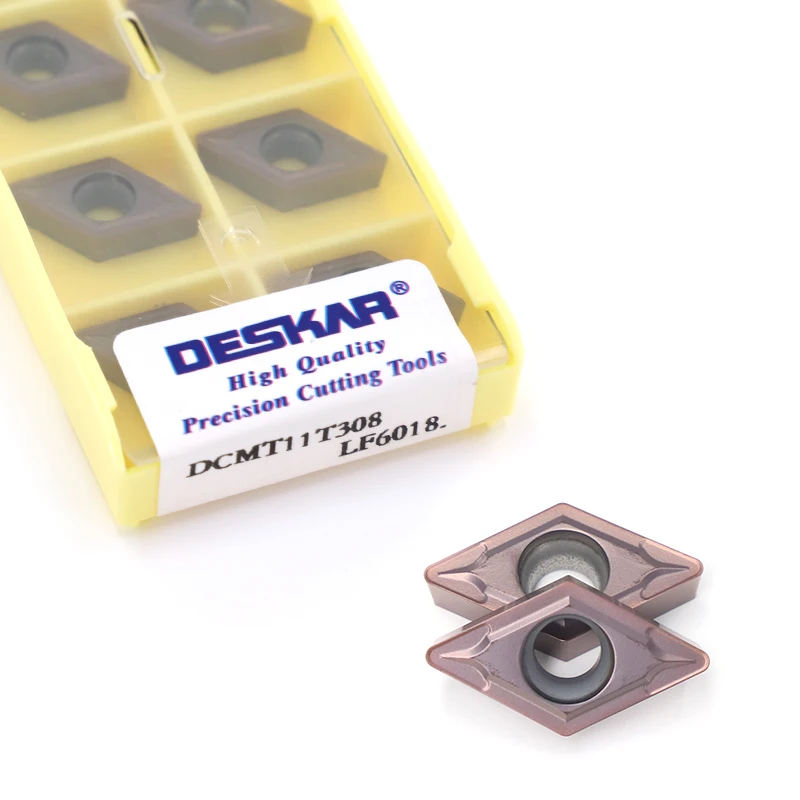 Deskar DCMT11T304 DCMT11T308 LF6018 резец для нарезания внутренней резьбы Металлический токарный инструмент станка с ЧПУ из карбида режущая пластина токарной обработки DCMT