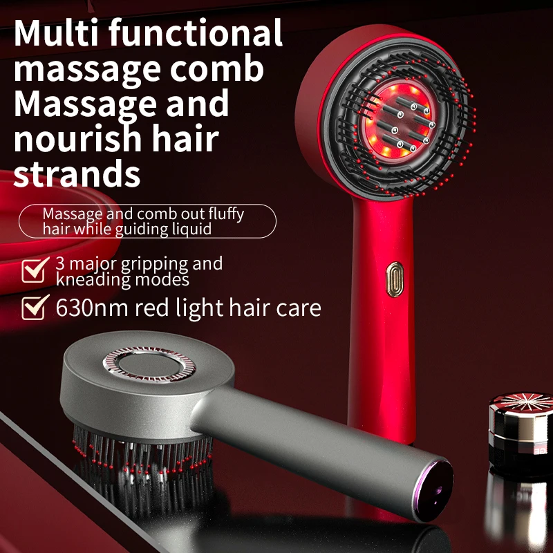 Synogal microcurrent electrical scalp massage brush oil applicator for hair growth comb
