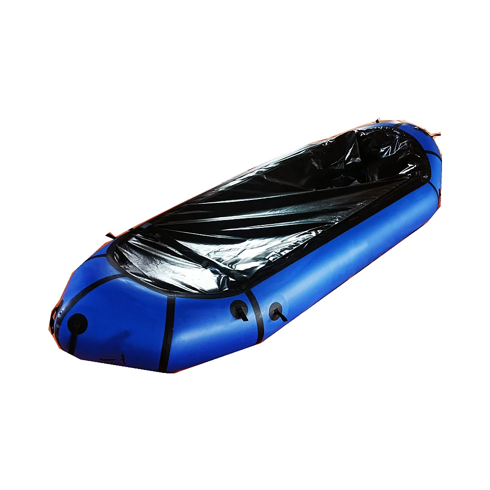 Blue color whitewater series self bolling pack raft tpu packraft for packing sports